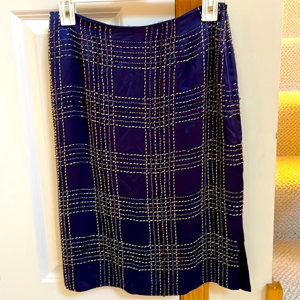 Dana Buchman Silk Beaded Skirt NEW